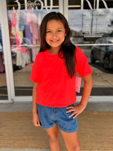 2 Pack Boxy Shirts - Coral & Purple
