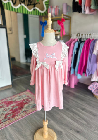 Pink Bow - Embroidered Dress
