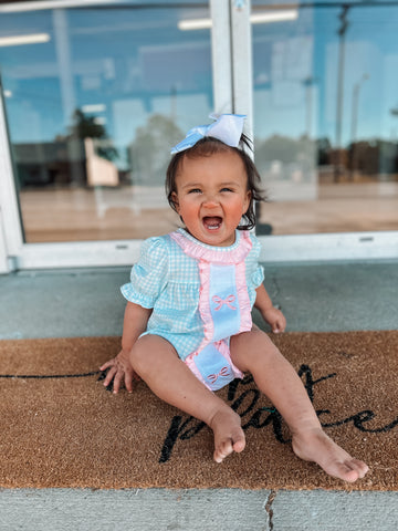 Gingham Bow Embroidered Bubble