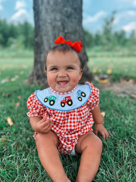 Tractor Embroidered Bubble