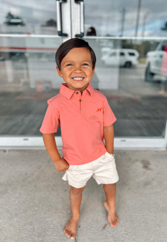 Fieldstone Fishing Polo - Salmon