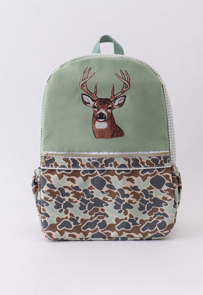 Camo Embroidered Deer Bookbag