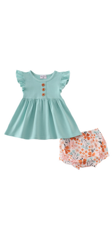 Sage & Floral Bloomer Set