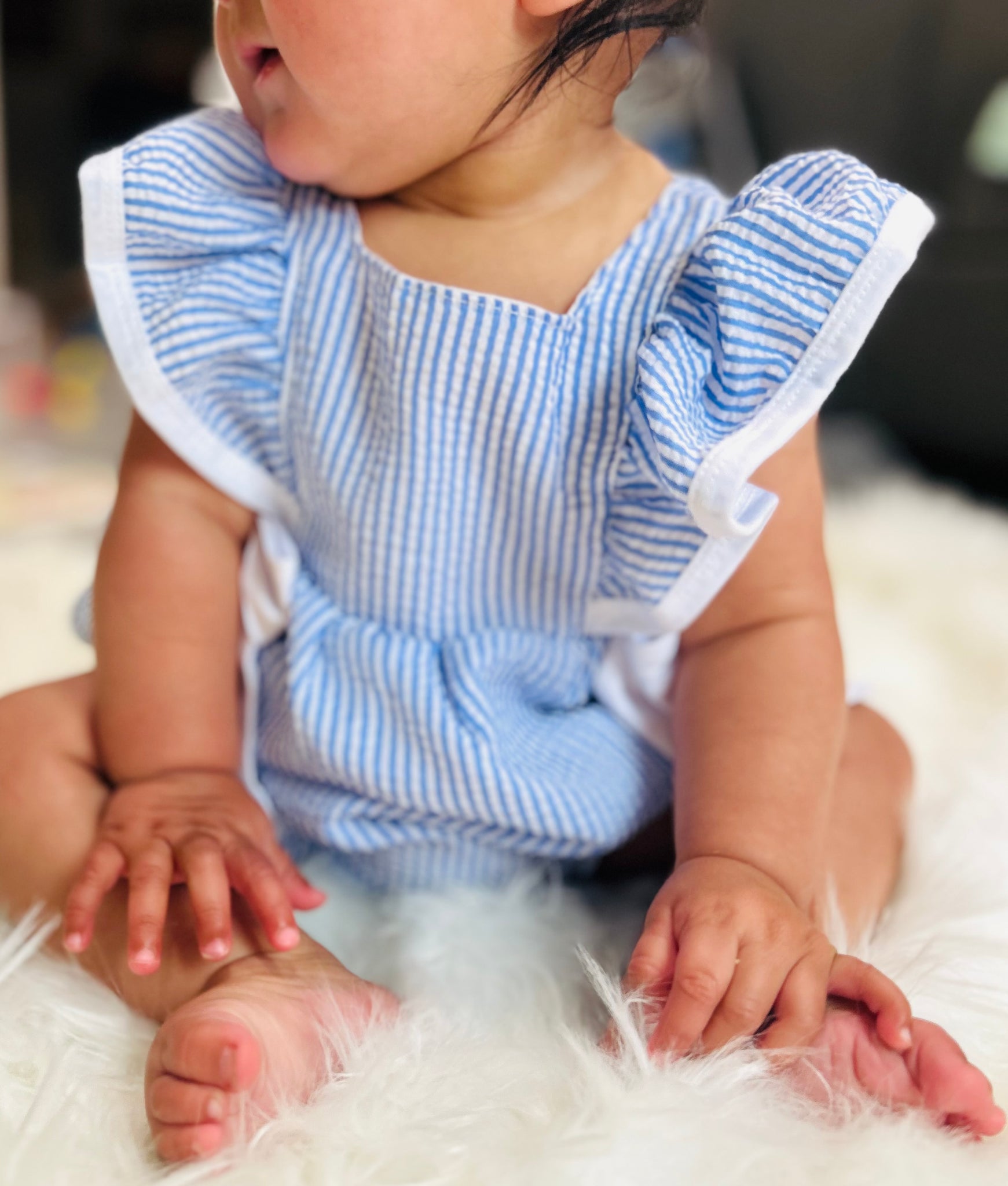 Blue Seersucker Bubble