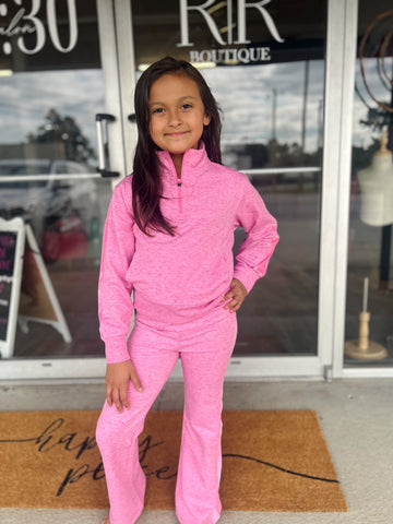 Girls Pink Confetti Pullover & Flare Set